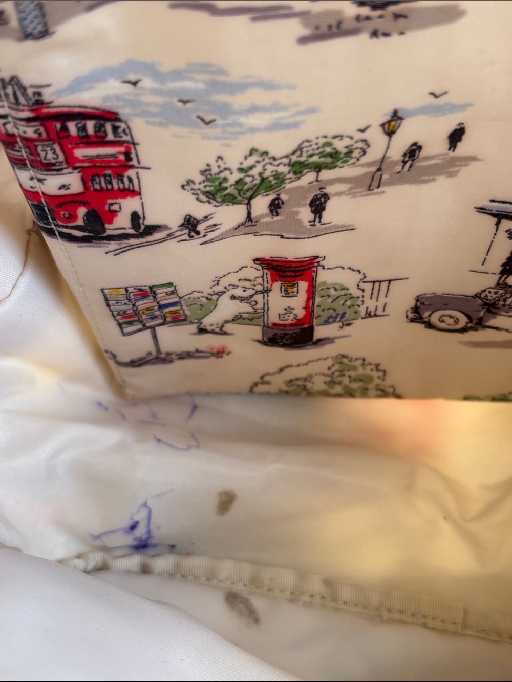Cath Kidston Mattbackpack featuring whimsical Billie Town print. - Picture 6 of 10